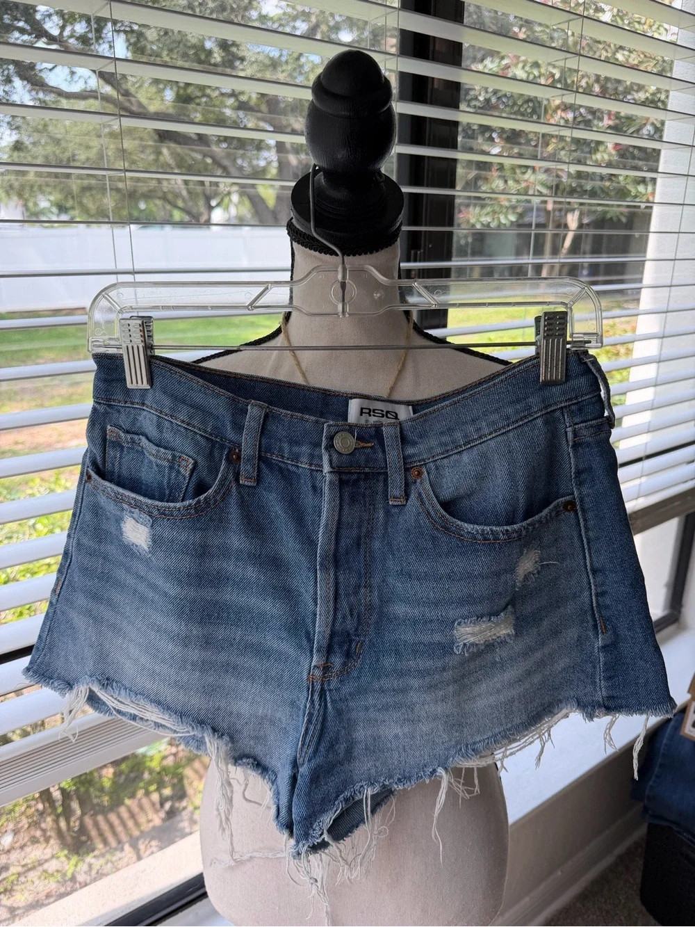 RSQ Vintage High Rise Denim Shorts Blue